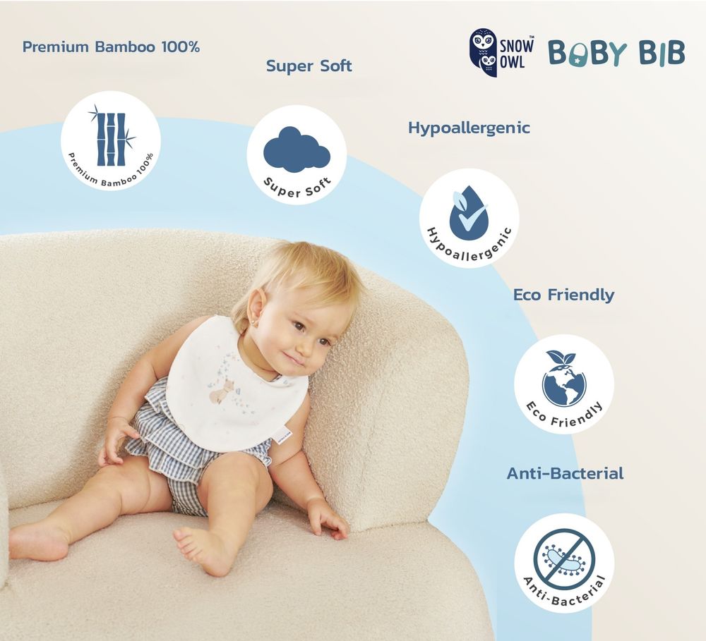 Snow Owl - Lovely Sky Bamboo Baby Bib