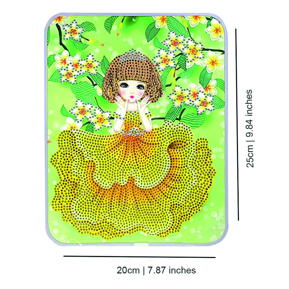 Brain Giggles - DIY 5D Diamond Embroidery Rhinestone Art And Craft Kit - Princess - Yellow