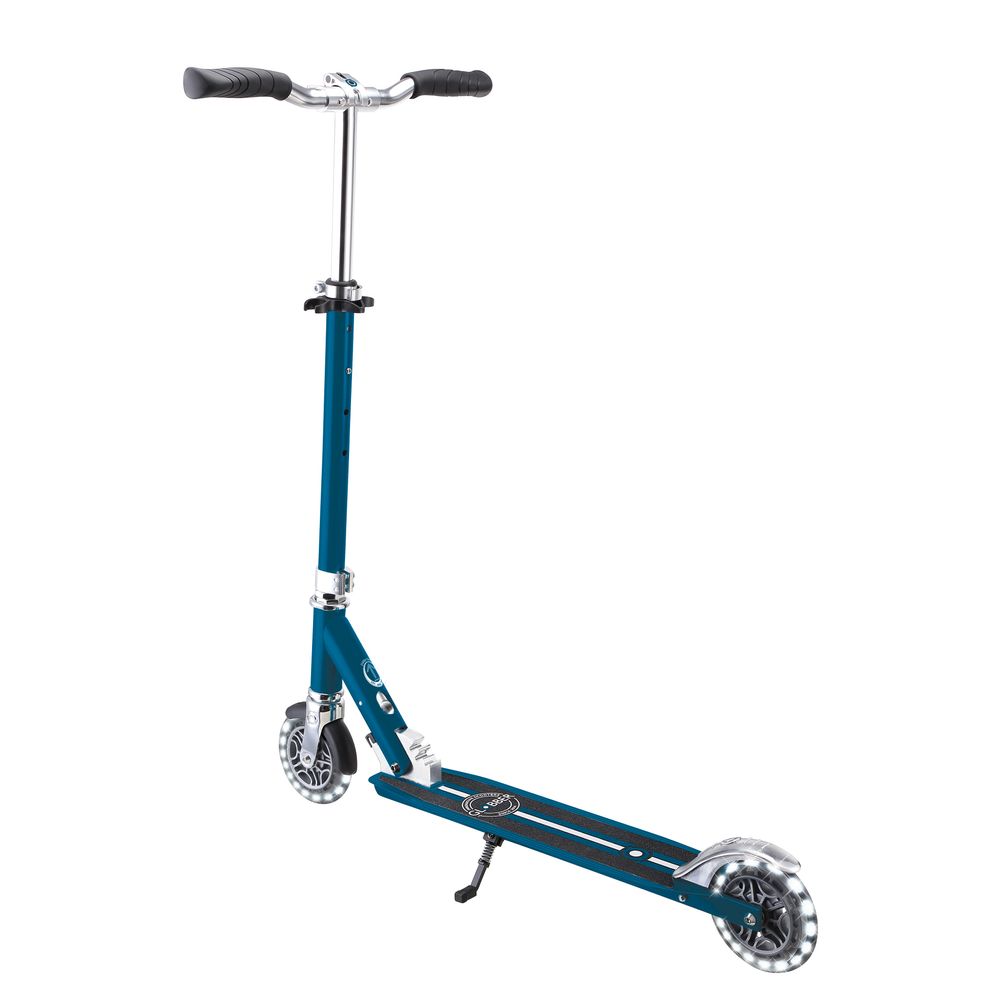 Globber - Flow Element Lights 2-Wheel Manual Scooter - Petrol Blue