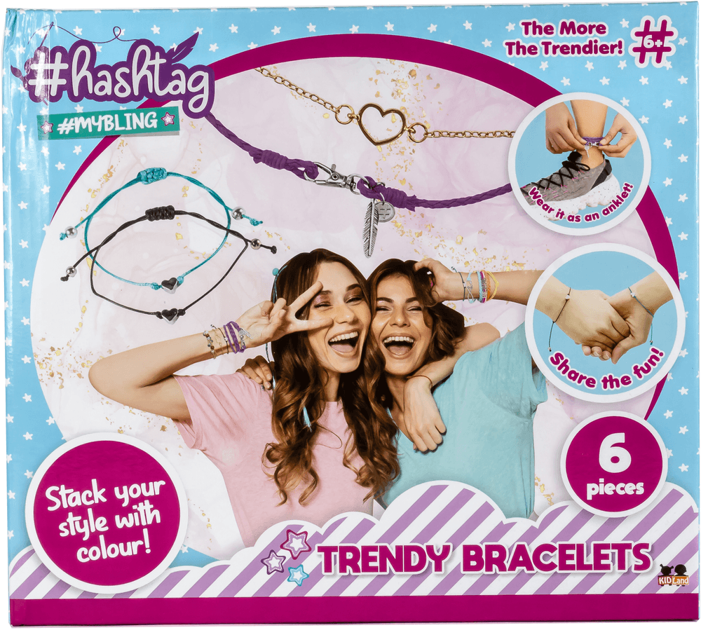 Hashtag My Bling Trendy Bracelets - 6 Pcs