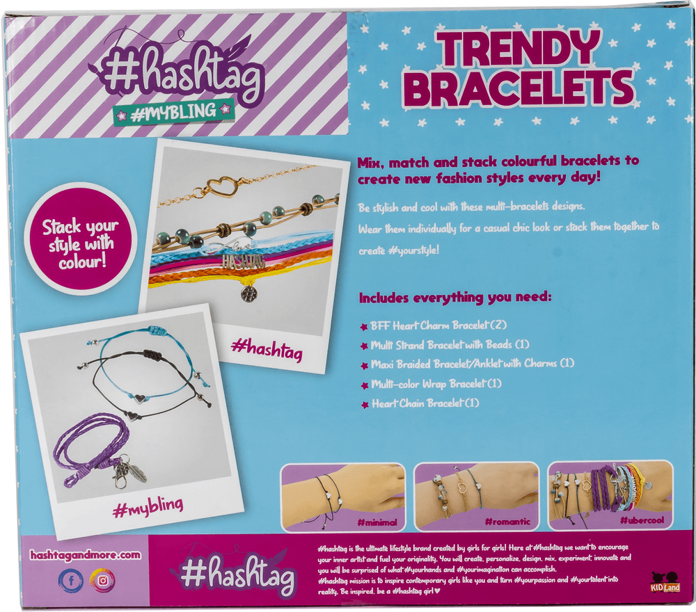 Hashtag My Bling Trendy Bracelets - 6 Pcs