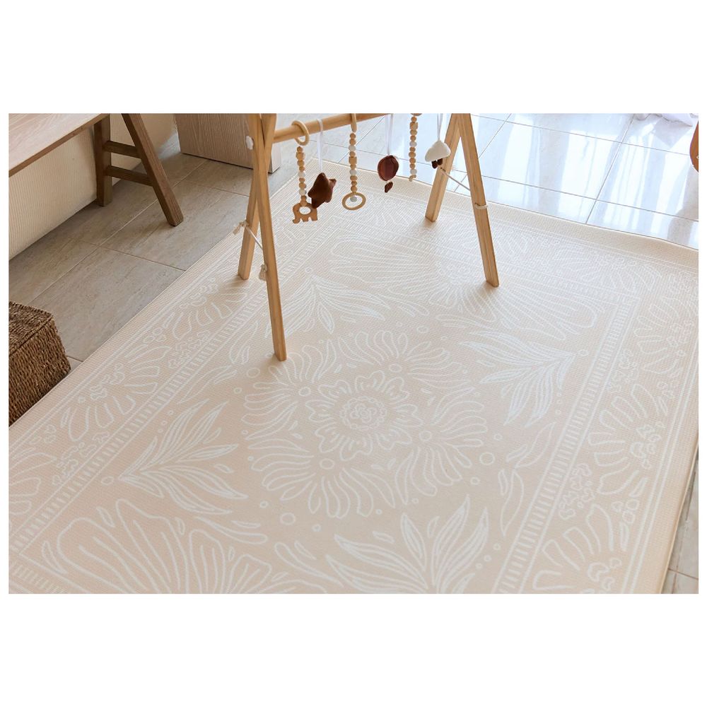 Milk It Baby - 100% TPU Foam Premium Reversible Play Mat - Boho Beige & Sage Leaf 1Pc