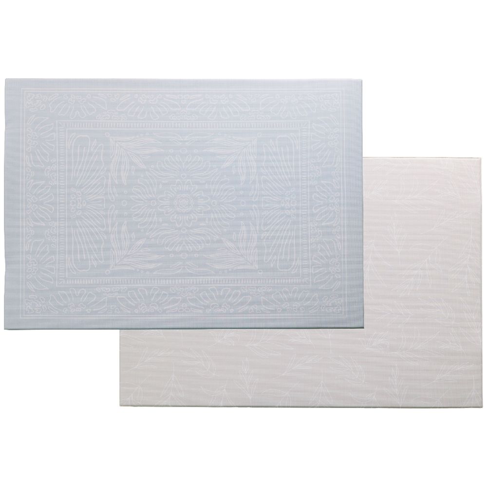 Milk It Baby - 100% TPU Foam Premium Reversible Play Mat - Boho Blue & Beige Leaf 1Pc