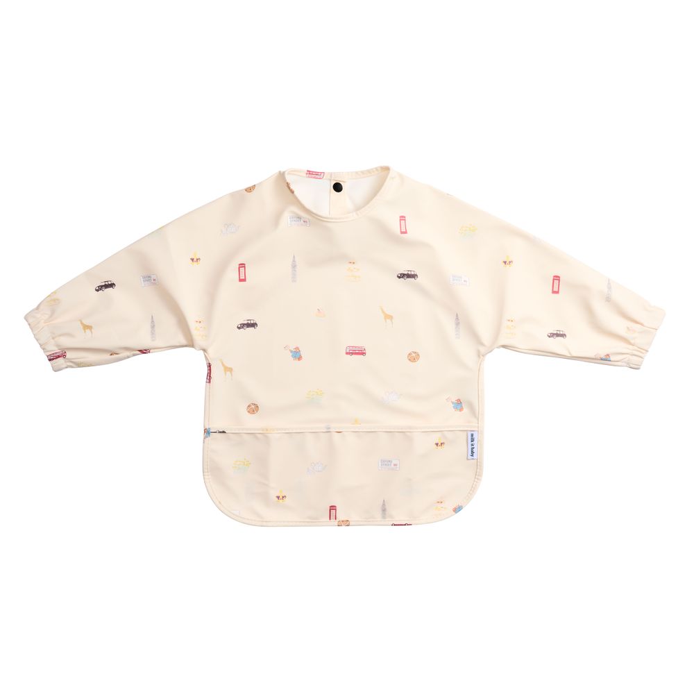 Milk It Baby - Waterproof Long Sleeved Bib - London City