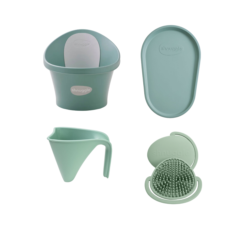 شناجل - مجموعة أدوات استحمام الأطفال - أوكالبتوس - 4 قطع