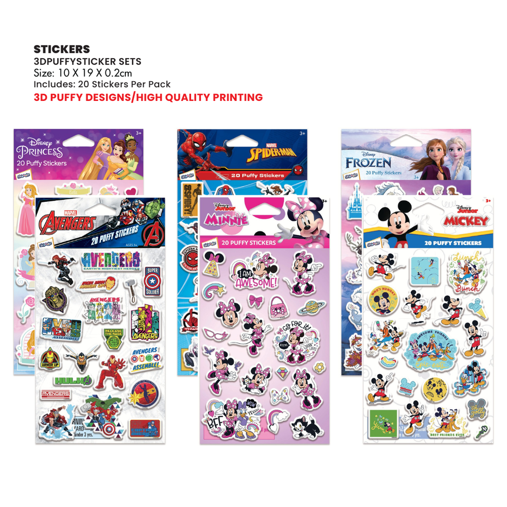 Marvel - Spiderman 3D Puffy Sticker Sets - 20pcs