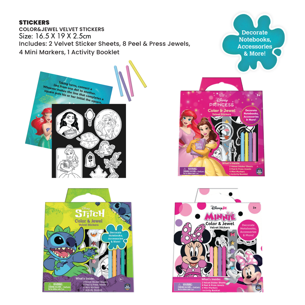 ديزني - مجموعة تلوين وملصقات وأحجار - ميني ماوس