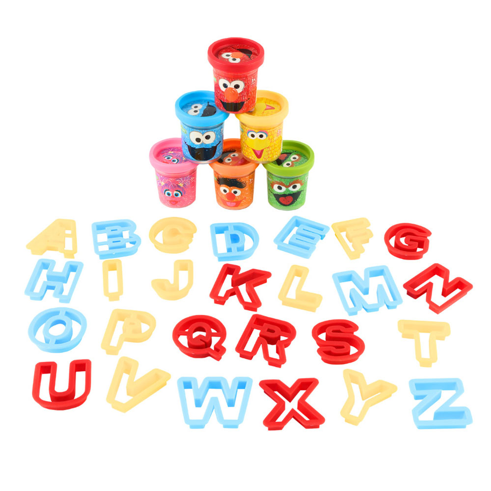 Sesame Street - Learning Letters With Dough Cans Set - Color May Vary - 32 Pcs - 340 gm