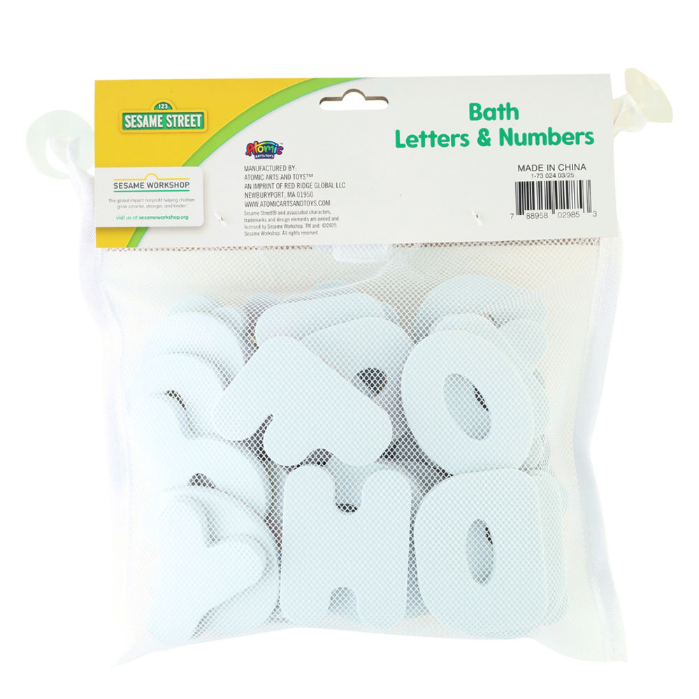 Sesame Street - Bath Foam Letters & Numbers With Mesh Bag - 36 Pcs