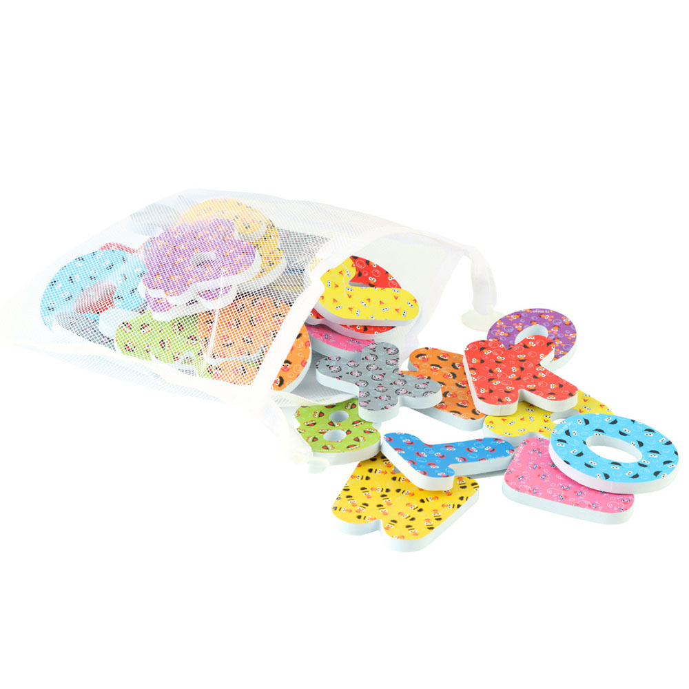 Sesame Street - Bath Foam Letters & Numbers With Mesh Bag - 36 Pcs