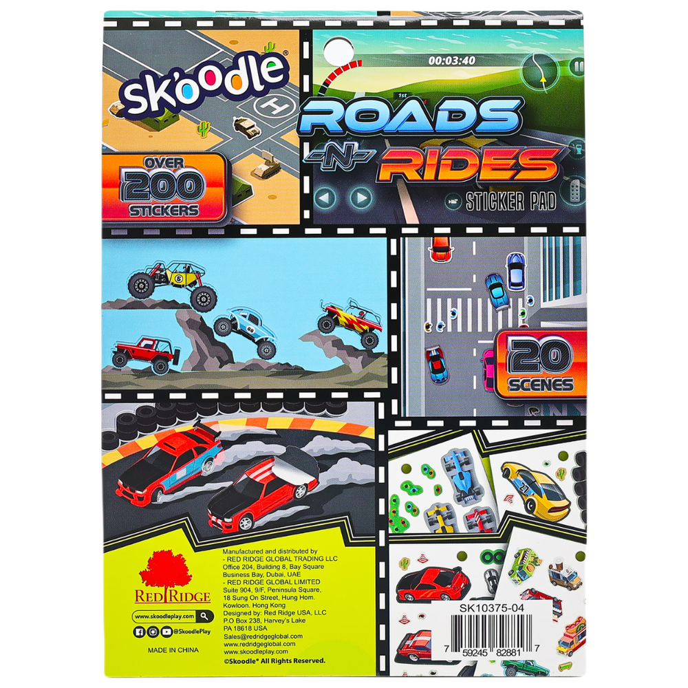 Skoodle Roads N' Rides Sticker Pad - Multicolor