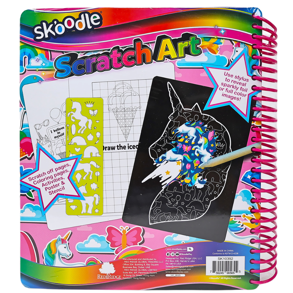 Skoodle Unicorn Scratch Art With Scraper - Multicolor