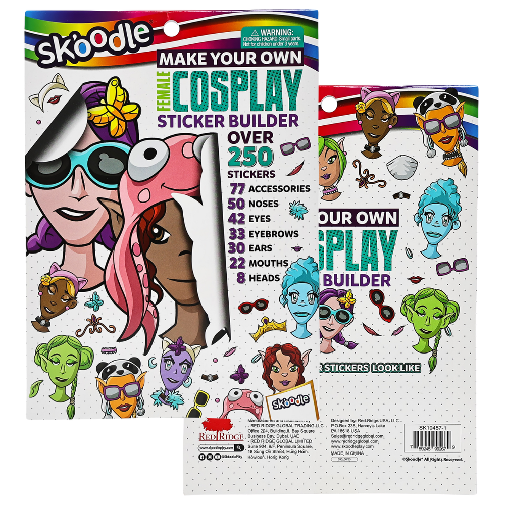 Skoodle Make Your Own Sticker Builder Craft Kit - Female Cosplay
