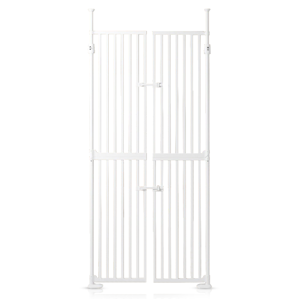 Baby Safe Extra Tall Dual Door Metal Safety Gate W85-90cm, H190-250cm - White