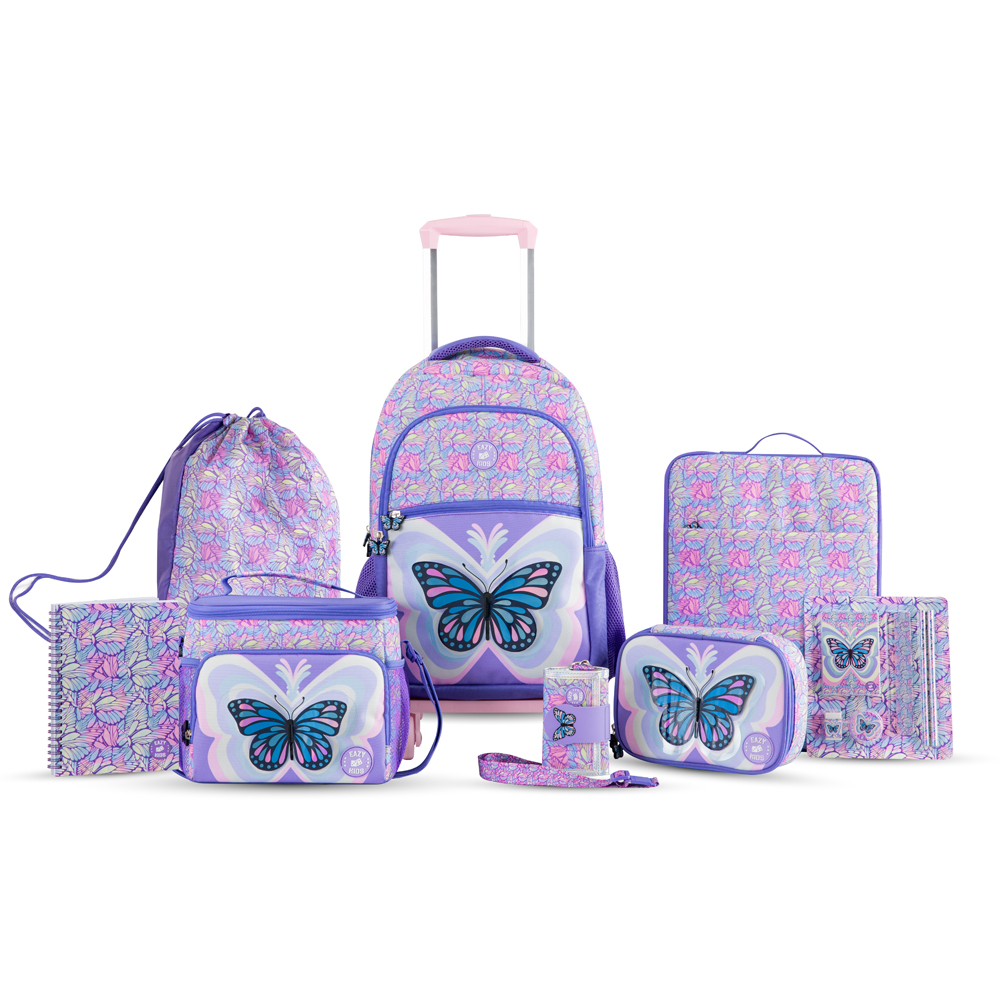 Eazy Kids - Girl's Back To School Bundle - 3D Butterfly Purple