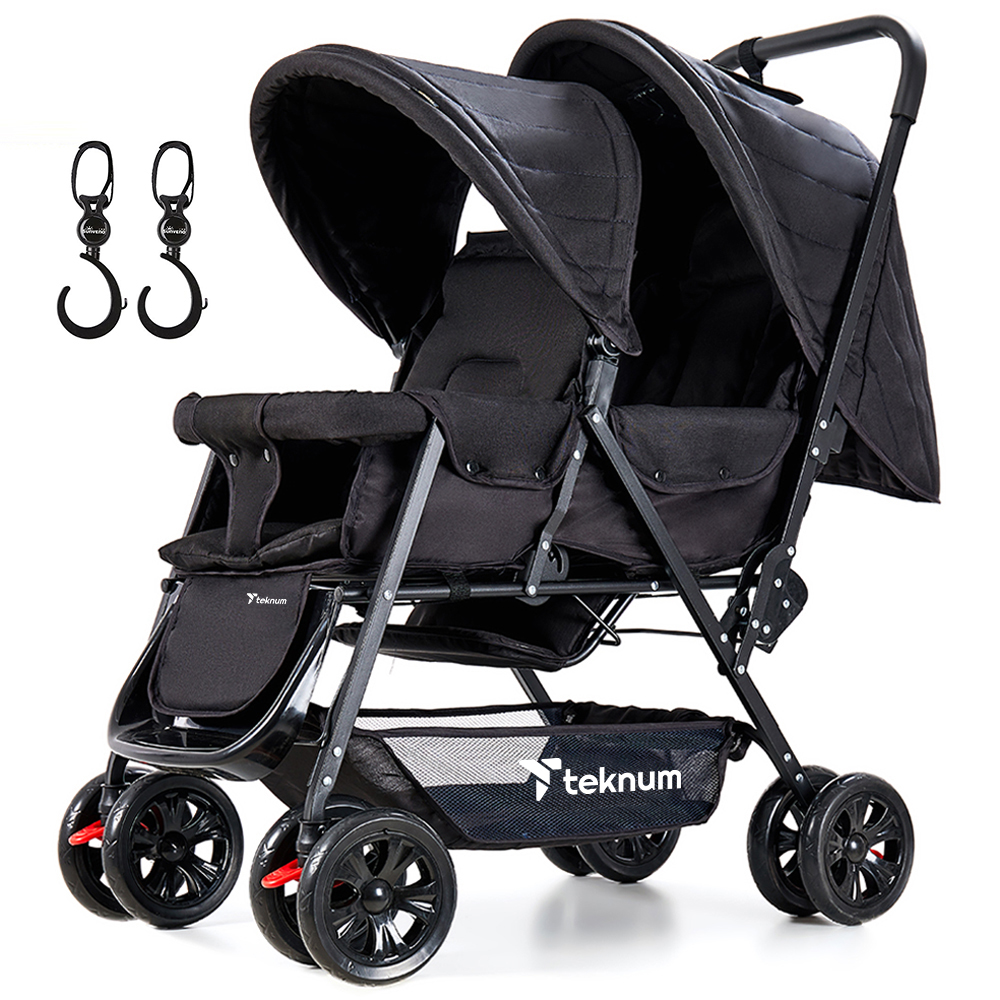 Teknum - Double Baby Stroller with Hooks