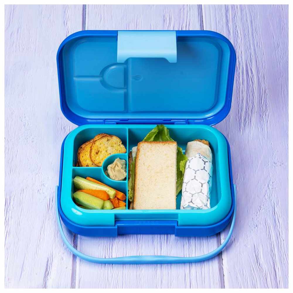إيزي كيدز - صندوق غداء بينتو مخصص بأربع أقسام - مات أزرق