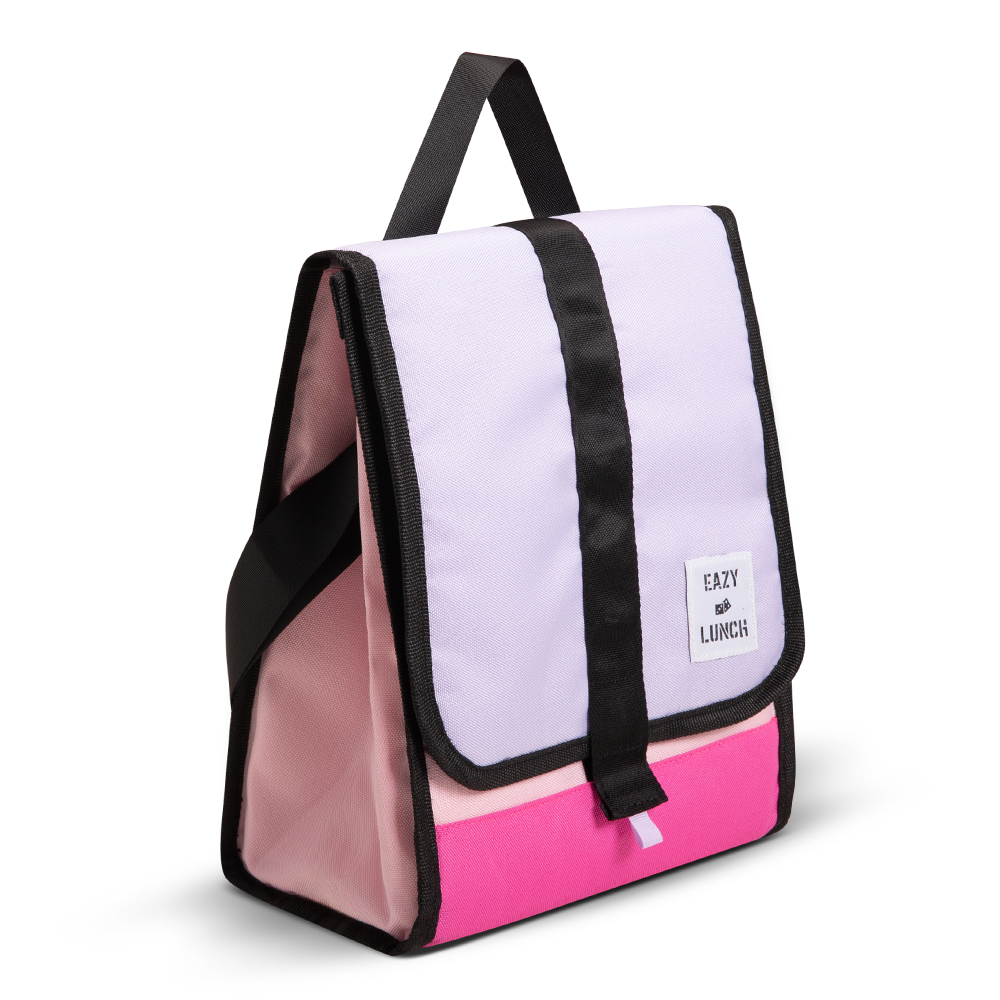 Eazy Kids - Insulated Foldable & Stylish Lunch Bag - Pink /Lavender