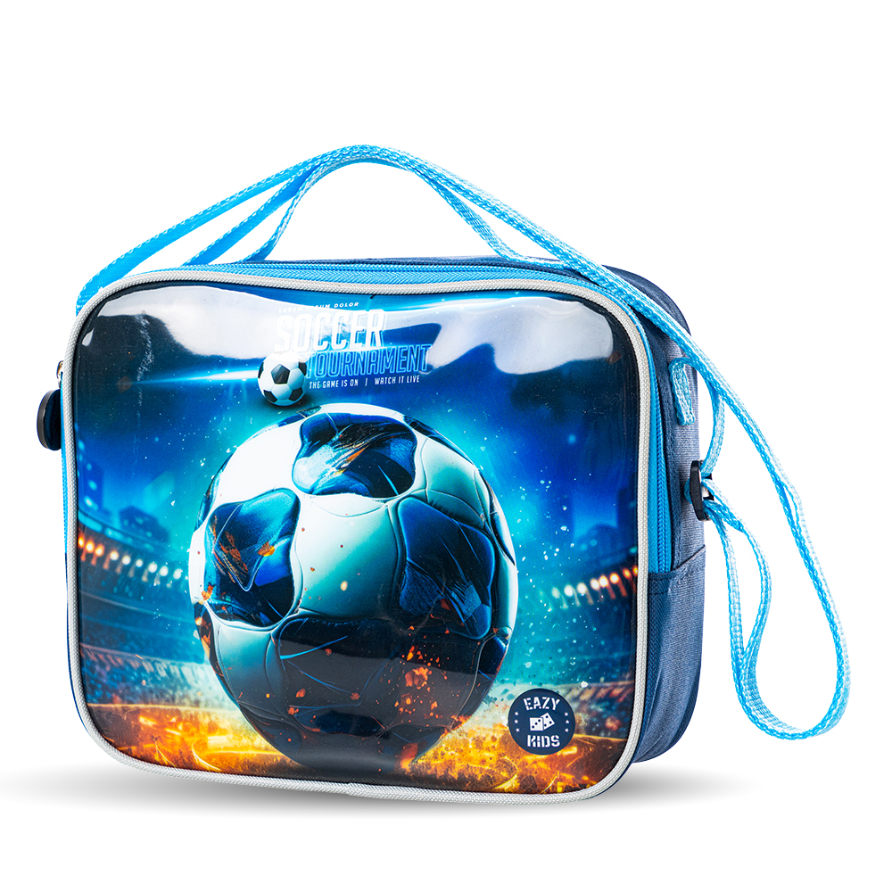 Eazy Kids - Trolley School Bag Combo 5Pc Set - Football - 16-Inch/41cm