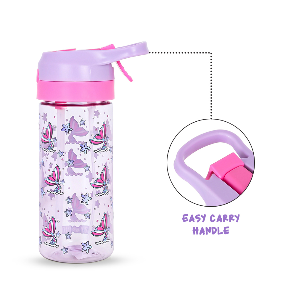 Eazy Kids - Tritan Water Bottle with Spray - Mermaid - Pink - 420ml