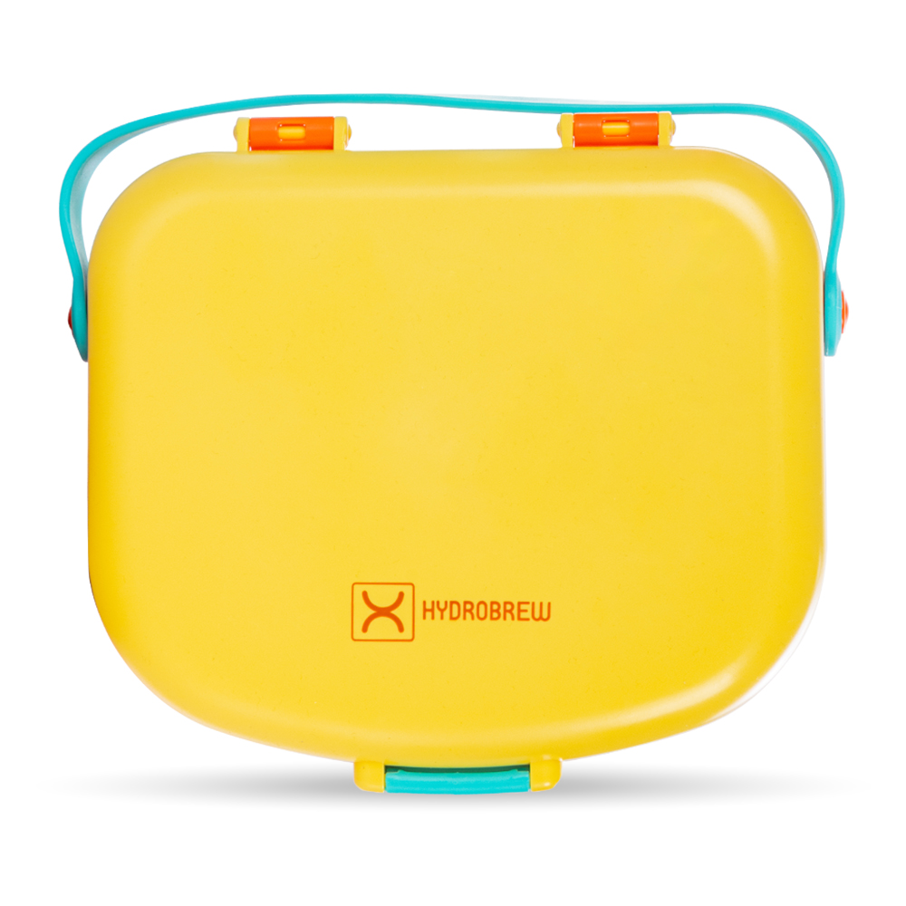 Hydrobrew - 4 Compartment Bento Lunch Box With Spoon & Fork Set - Amber