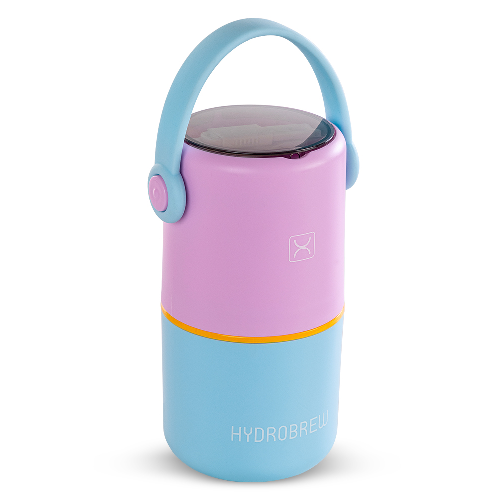 Hydrobrew - Double Decker SS Lunch Box With Folding Spork - Mauve/Blue