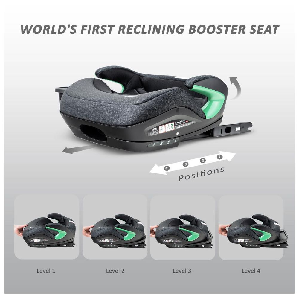 Teknum - I-Size Booster Car Seat With Cup Holder - Grey