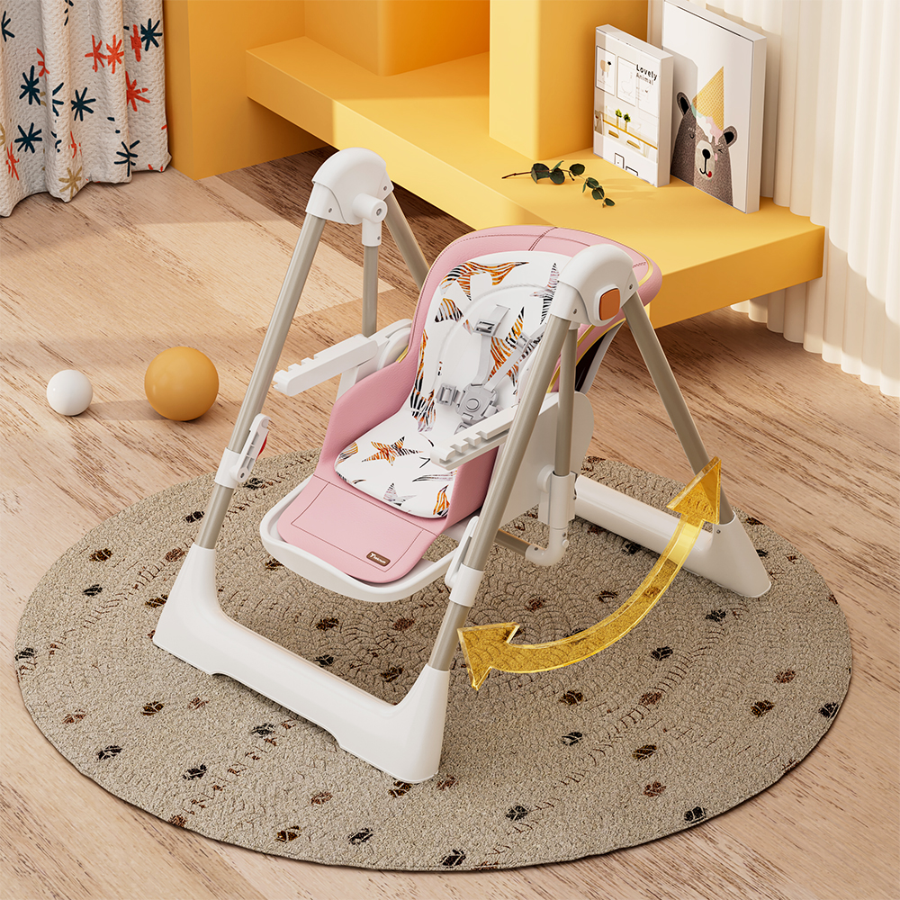 Teknum - 5-in-1 Convertible Swing And High Chair - Pink