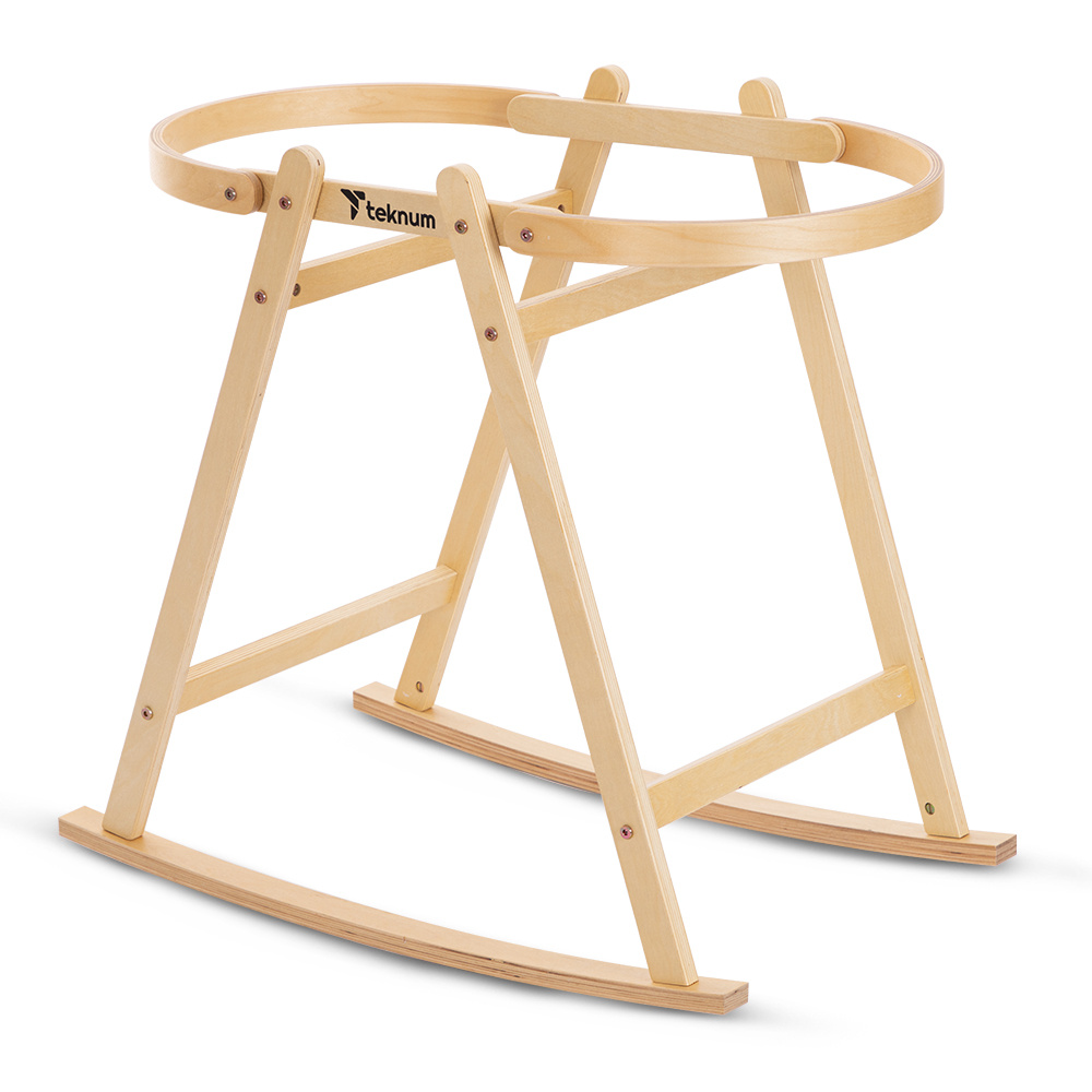 Teknum Rope Moses Basket Stand Only - Natural Wood