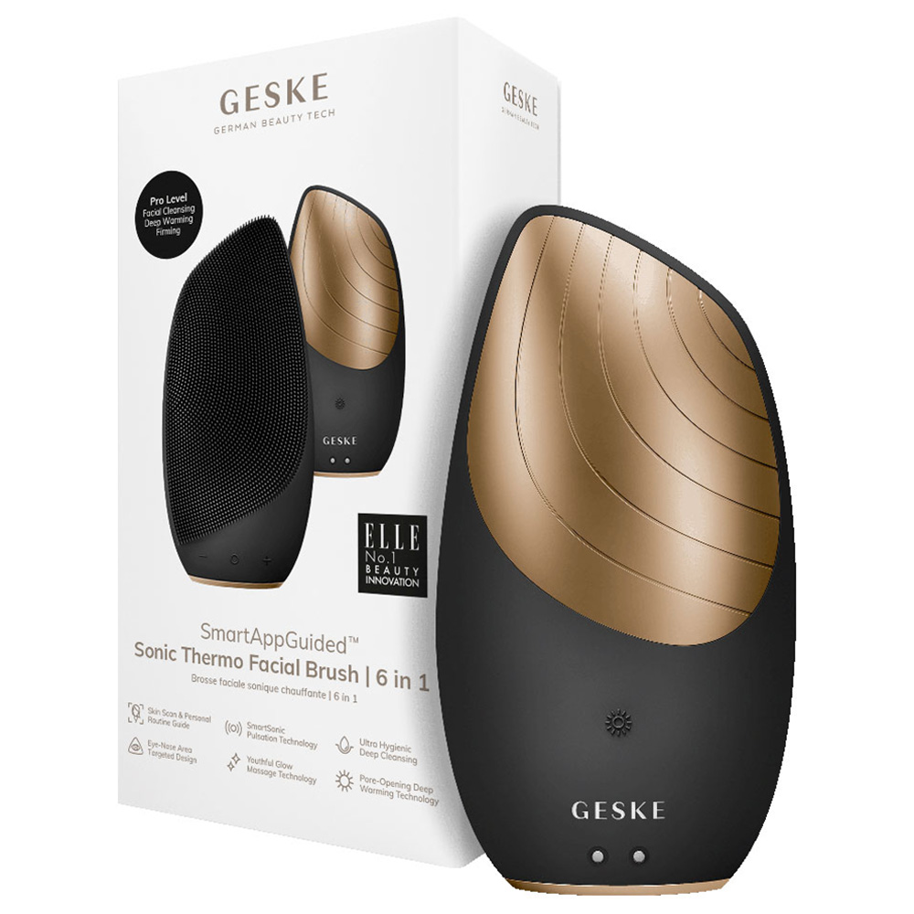 Geske - 6-in-1 Electric Sonic Thermo Facial Brush - Grey