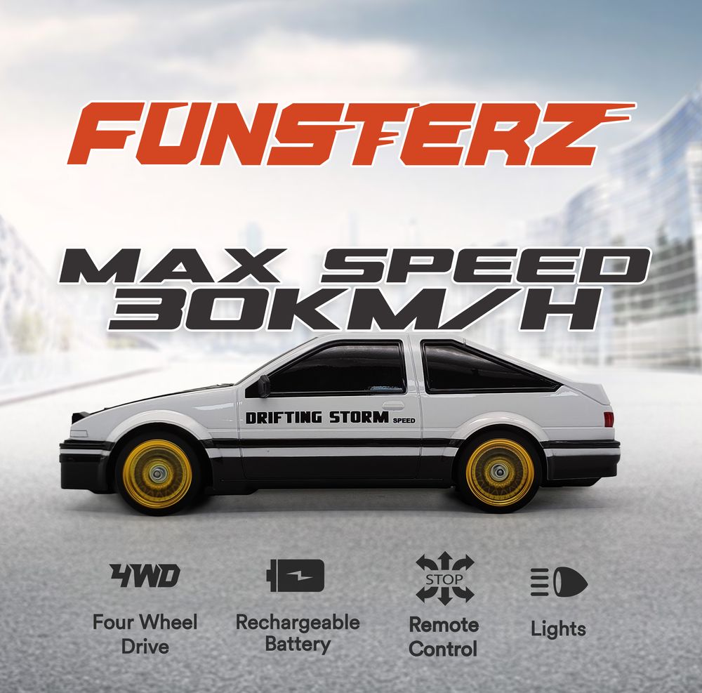 Funsterz - Drift Series Rc Car - Drifting Storm Edition - White
