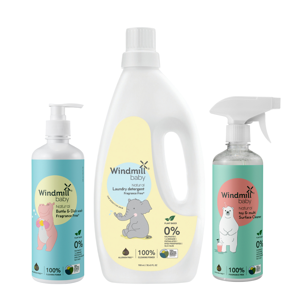 Windmill Baby Natural Fragrance-Free Starter Kit - 1800 ml