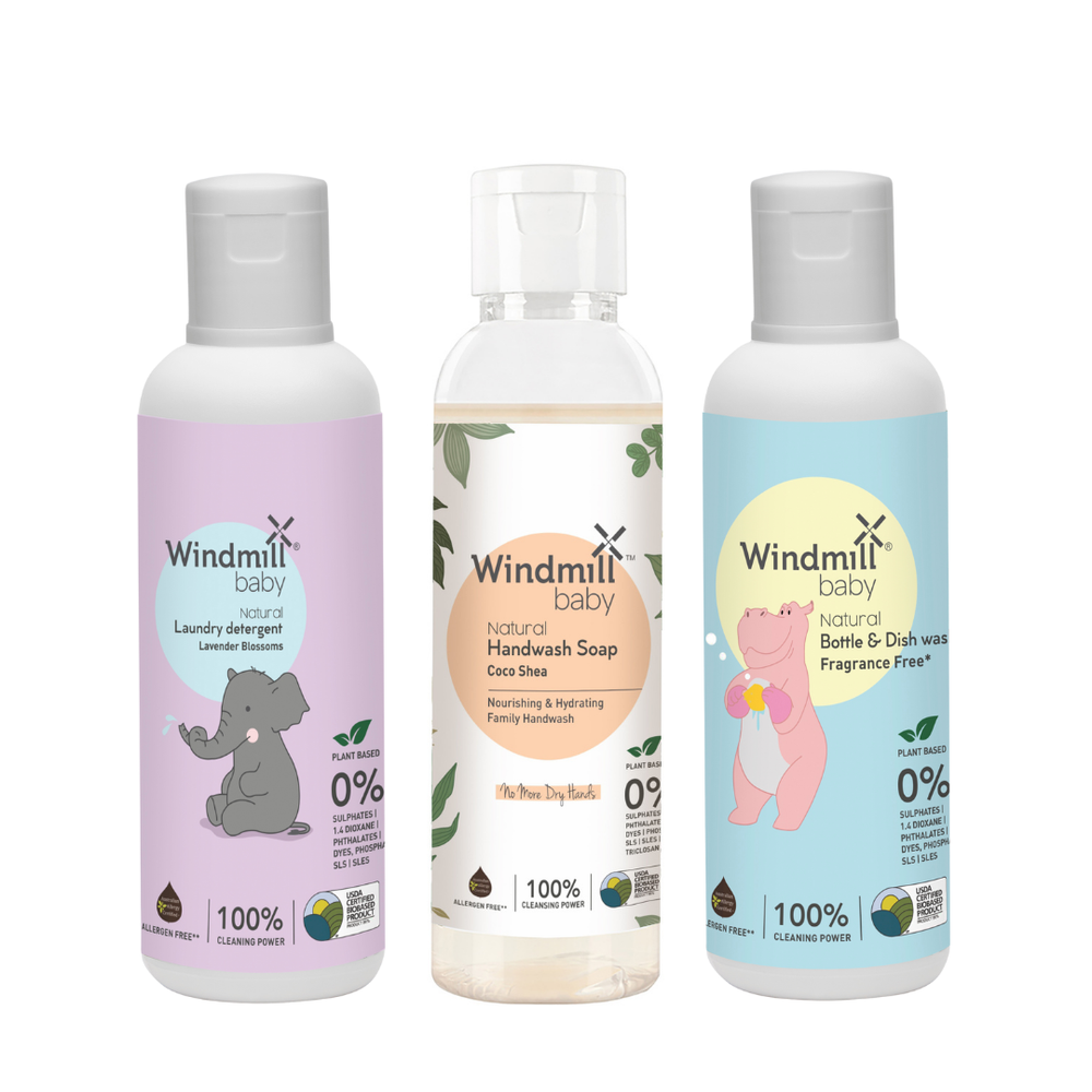 Windmill Baby Natural Cleaning Essentials Travel Pack - 300 ml