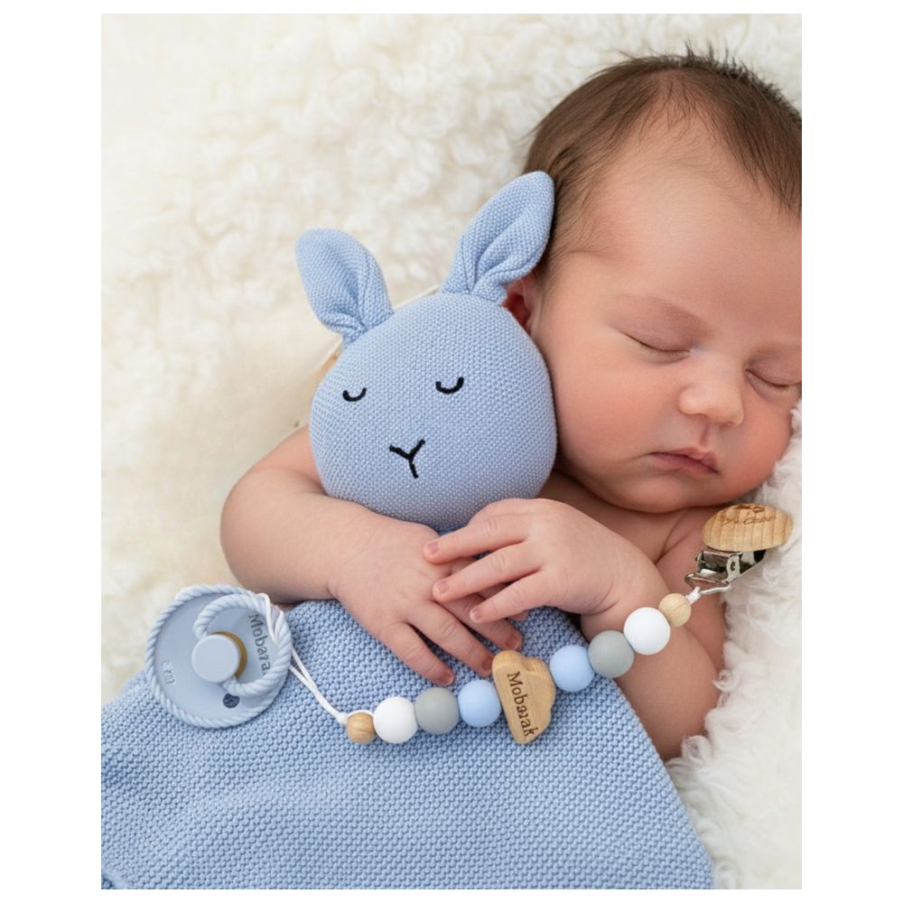 Mommy's Charms - Baby's Personalized Hair Brush, Pacifier And Blanket Set - 5 Pcs