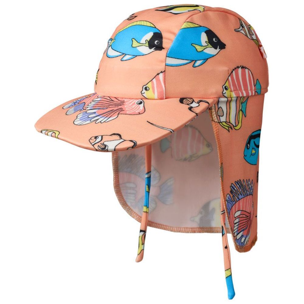 Smafolk - Kids UV50 Fish Print Sun Hat - Orange