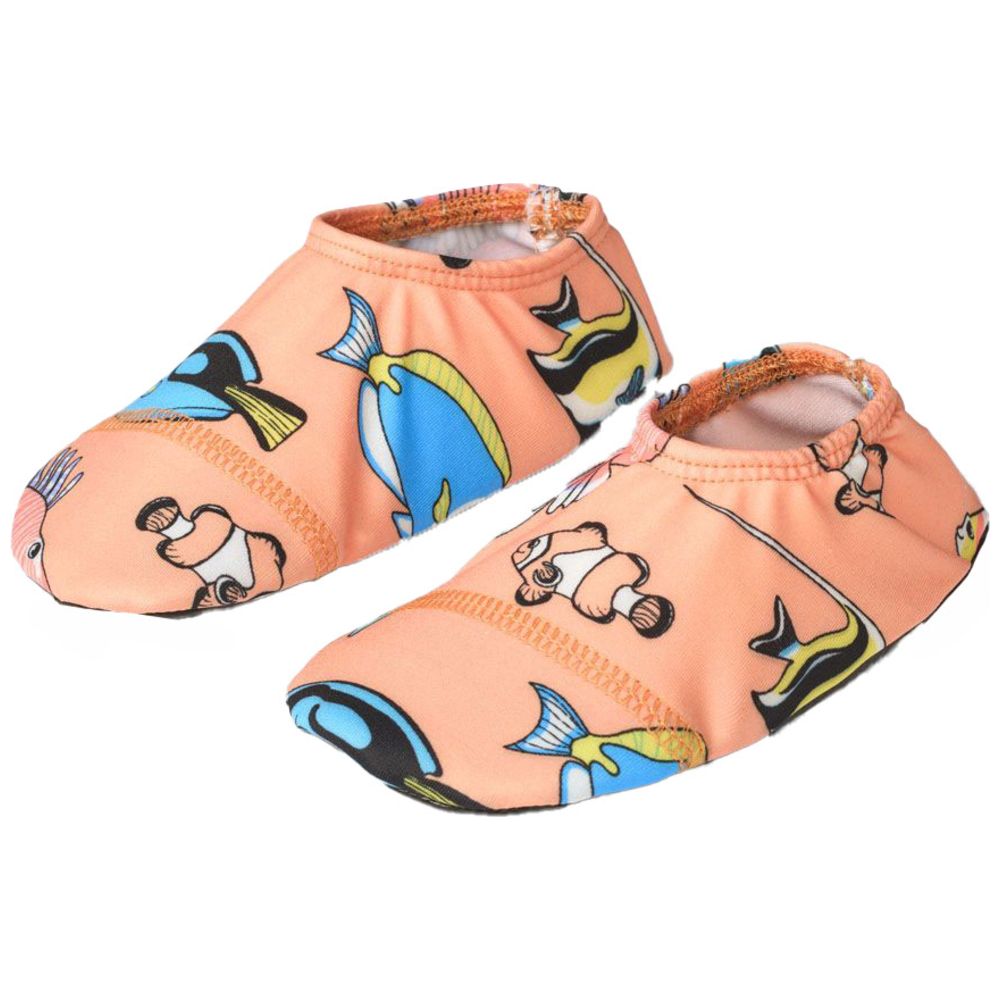 Smafolk - Kids UV50 Fish Print Swim Shoes - Orange
