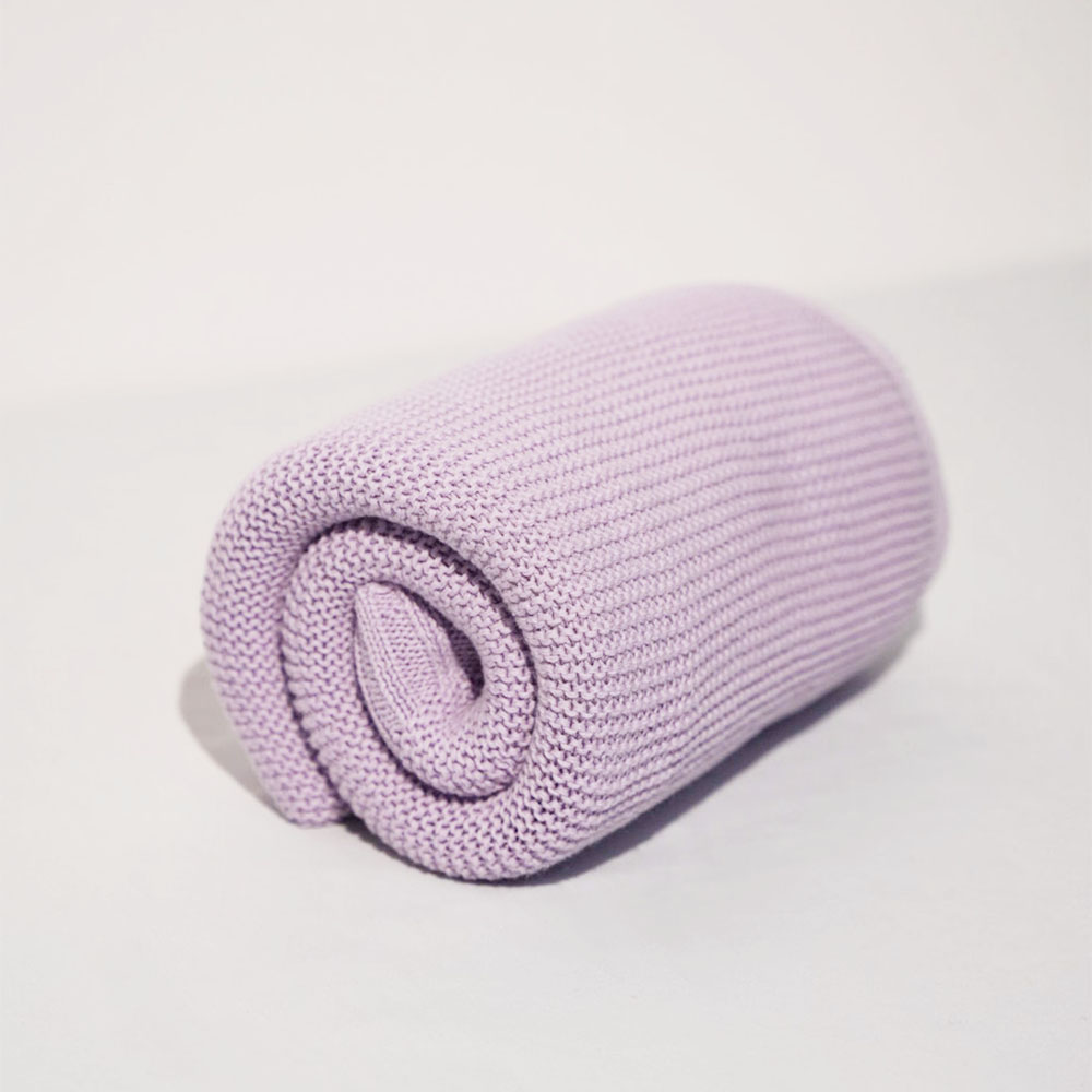 Little Moon - Knitted Baby Blanket - Lavender