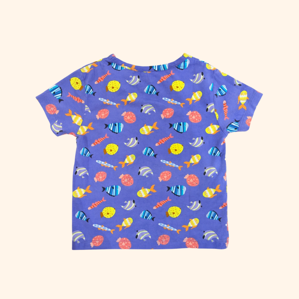 أولا أوتر - تي شيرت واسع بياقة مستديرة - أسماك مشوشة