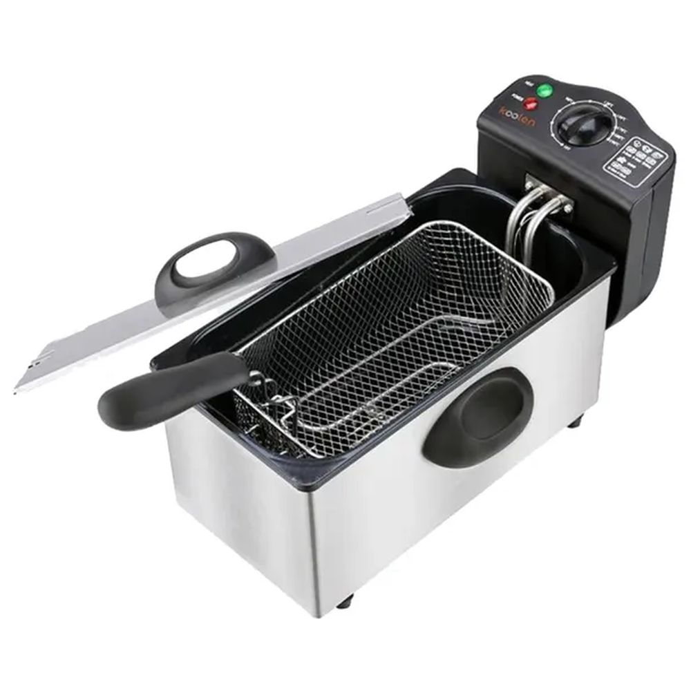 كولين - مقلاة كهربائية عميقة - فضي وأسود - 3 لتر - 2000 واط