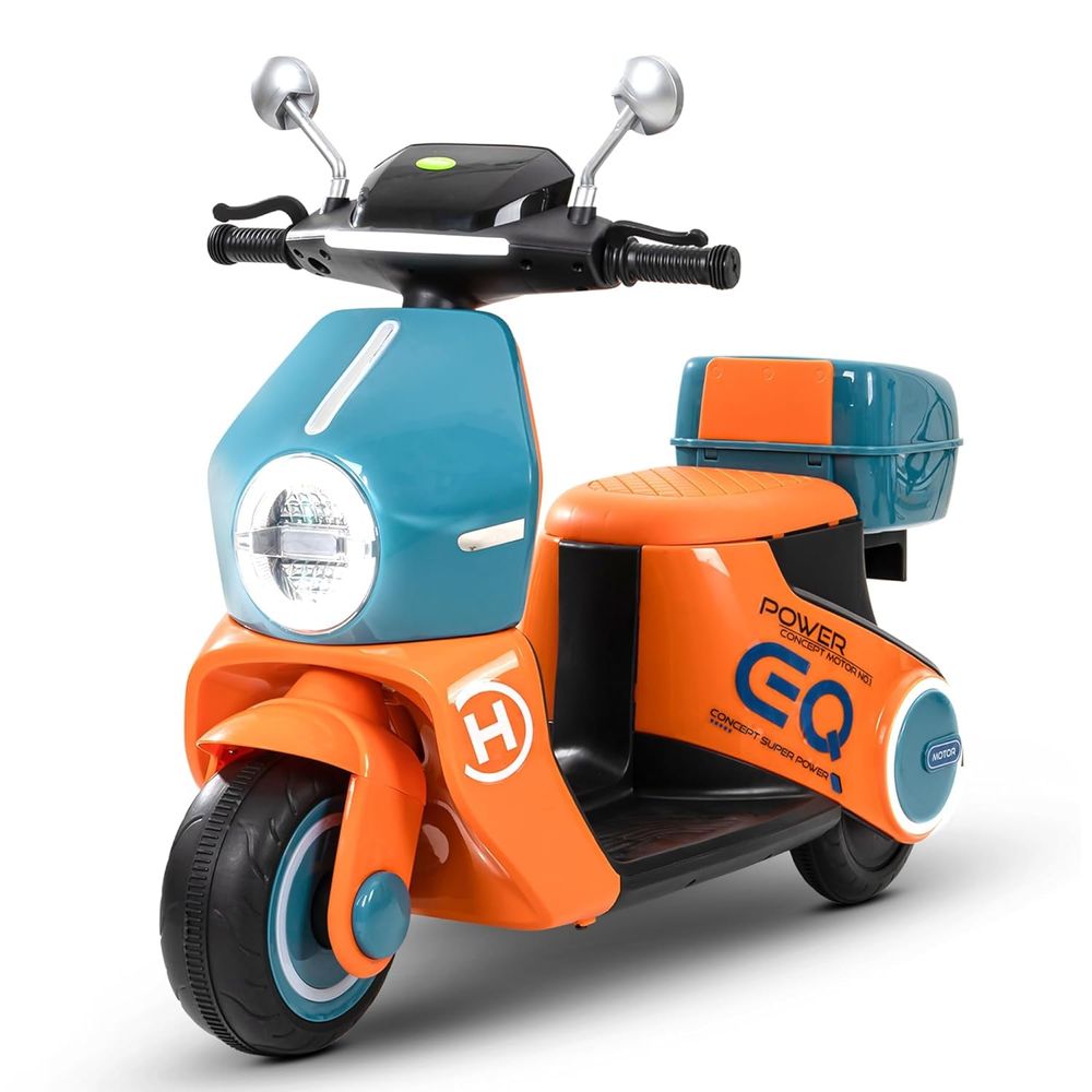 Baybee - Kid's Daft Battery Operated Ride-On Scooter - Orange
