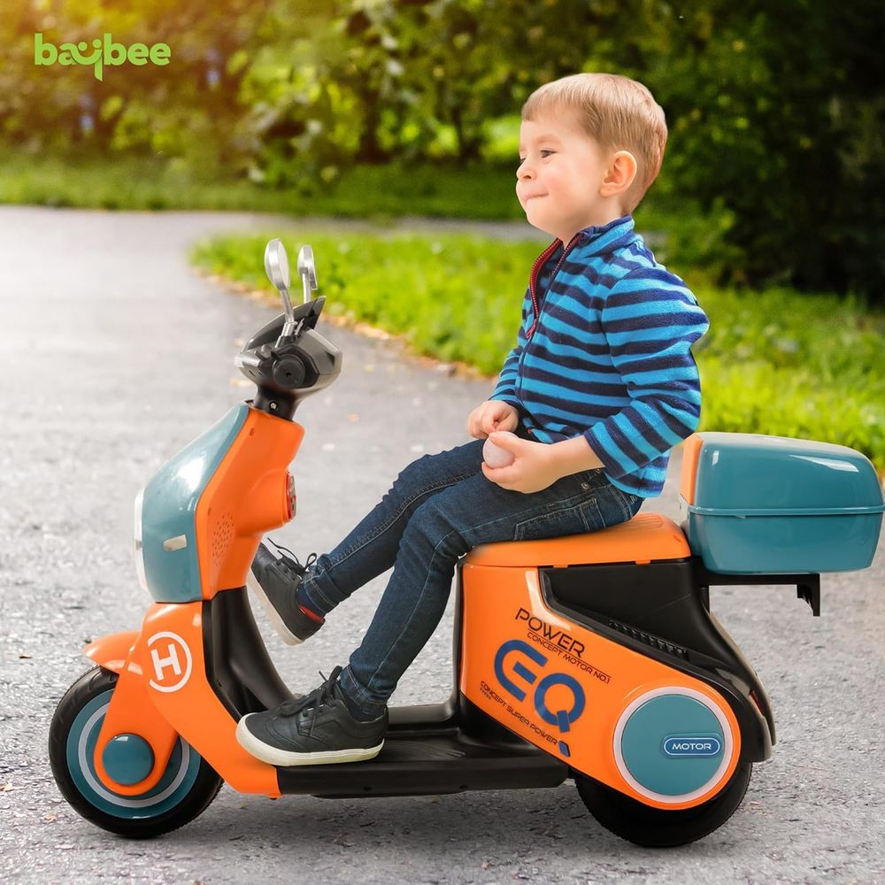 Baybee - Kid's Daft Battery Operated Ride-On Scooter - Orange