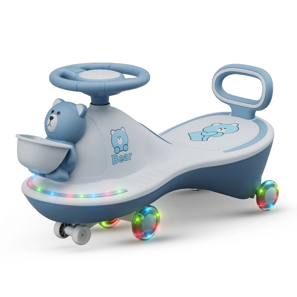 Baybee - Kids' Bear Themed Ride-On Magic Swing Car - Multicolor