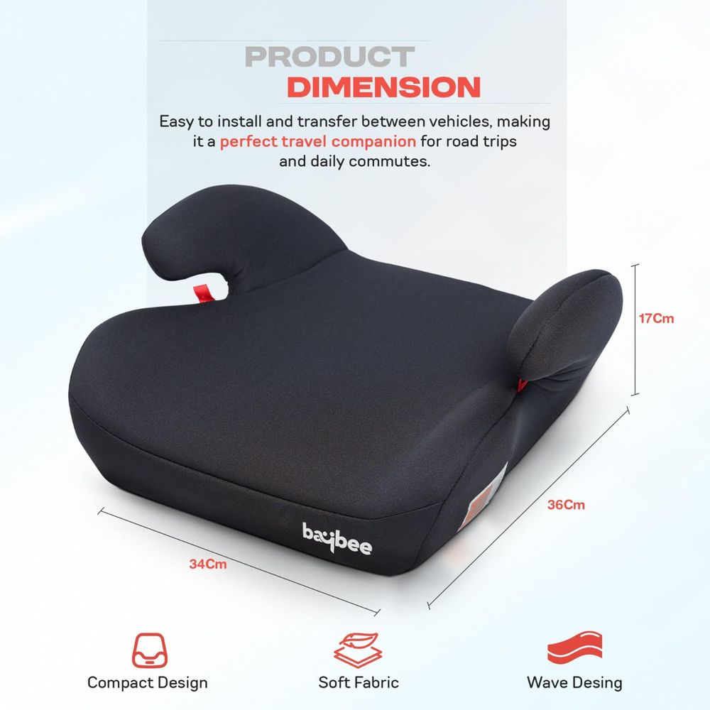 Baybee - Kids Booster Car Seat - Black