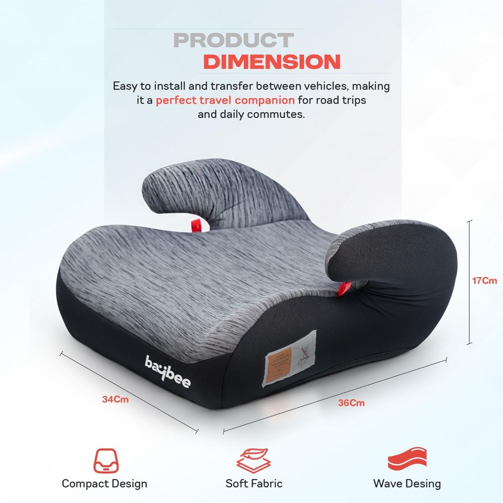 Baybee - Kids Booster Car Seat - Grey