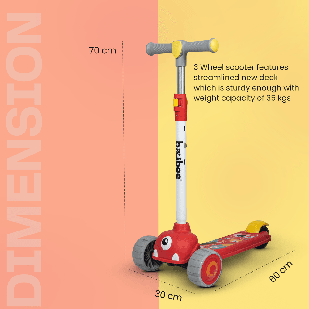Baybee - Foldable Kids Scooter - Red