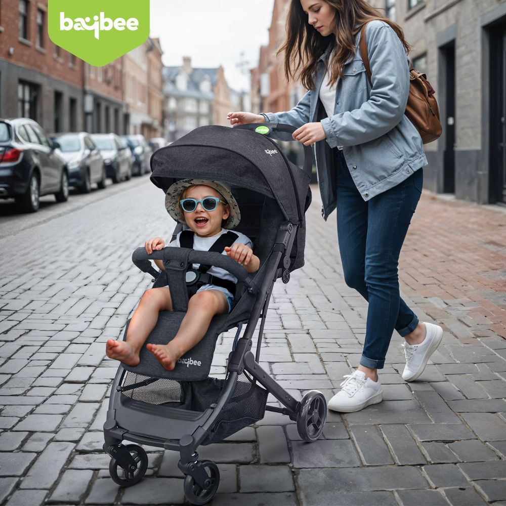 baybee - Foldable Lightweight Travel Baby Stroller With Metal Frame - Blue