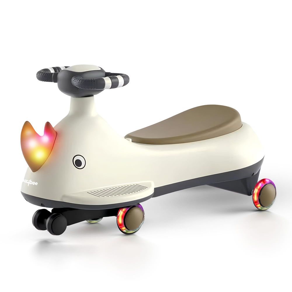 Baybee - Kids' Dino Ride-On Swing Car With LED Wheels - Multicolor