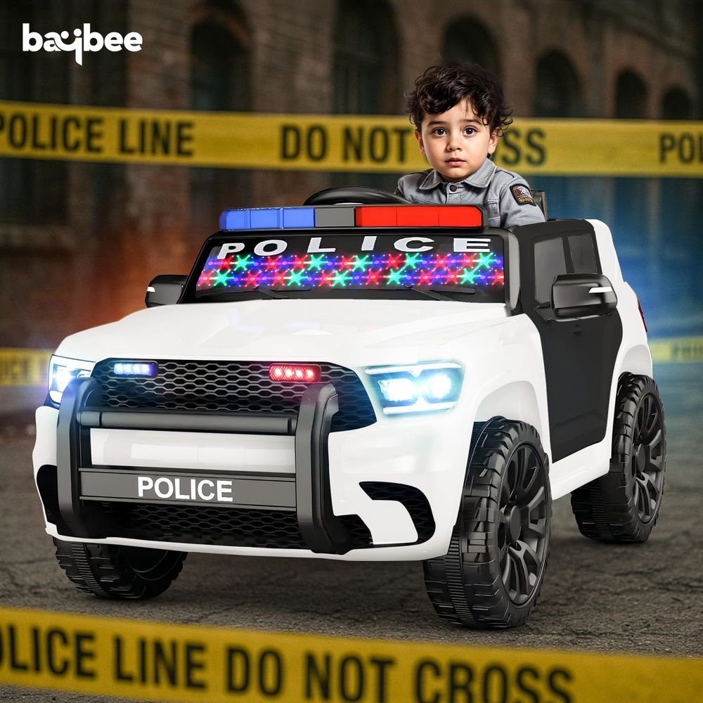 Baybee - Kids' Battery Operated Ride-On Police Car - Multicolor