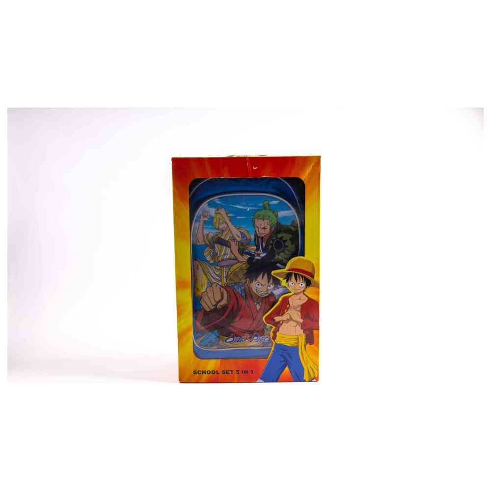 قطعة واحدة - طقم شنطة مدرسية بعجلات مقاس 18 إنش مع شنطة غداء، ومقلمة، وزمزمية مياه، وصندوق غداء - متعدد الألوان