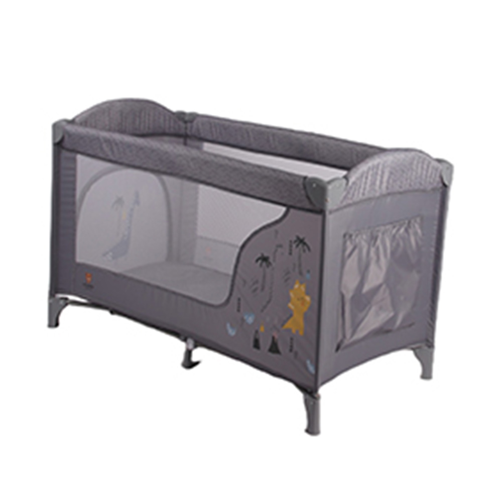 كيكي بيبي - سلة (قفص) اللّعب للأطفال قابلة للطي والتحويل - رمادي